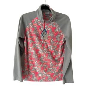 NWT Columbia Glacial II Bright Floral 1/4 Zip Girls Fleece Pullover Sweater XL